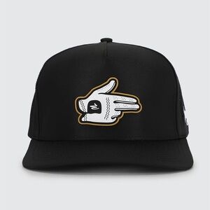 Waggle Golf Black Hat Lightweight with Logo Shooter
